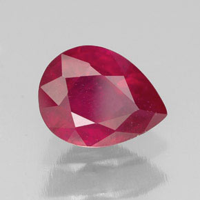 2.14 ct Red Ruby Stone, Natural Ruby in Pear Facet Shape for Sale