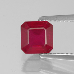 1.64 ct Red Ruby Gemstone, Ruby Gem in Octagon Facet Shape for Sale.