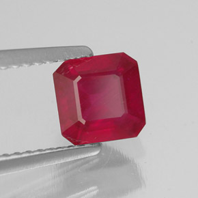 1.64 ct Red Ruby Stone, Natural Ruby in Octagon Facet Shape for Sale