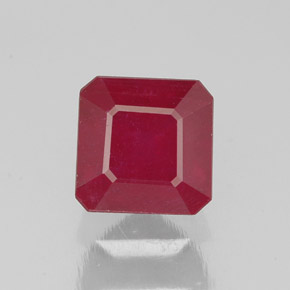 1.90 ct Red Ruby Gemstone, Ruby Gem in Octagon Facet Shape for Sale.