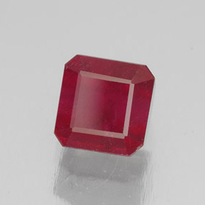 2.10 ct Red Ruby Stone, Natural Ruby in Octagon Facet Shape for Sale