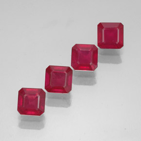 6.74 ct Red Ruby Stone, Natural Ruby in Octagon Facet Shape for Sale