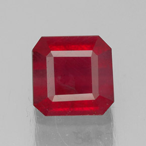 1.47 ct Red Ruby Gemstone, Ruby Gem in Octagon Facet Shape for Sale.