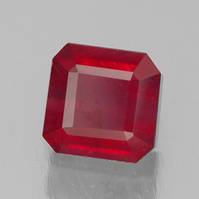 1.47 ct Red Ruby Stone, Natural Ruby in Octagon Facet Shape for Sale