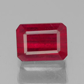 1.57 ct Red Ruby Gemstone, Ruby Gem in Octagon Facet Shape for Sale.