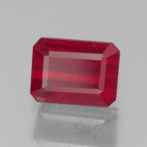 1.57 ct Red Ruby Stone, Natural Ruby in Octagon Facet Shape for Sale