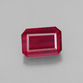 1.48 ct Red Ruby Gemstone, Ruby Gem in Octagon Facet Shape for Sale.