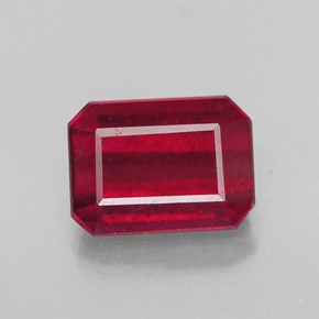 1.53 ct Red Ruby Gemstone, Ruby Gem in Octagon Facet Shape for Sale.