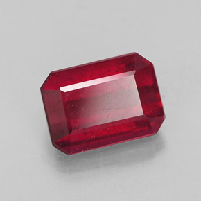 1.53 ct Red Ruby Stone, Natural Ruby in Octagon Facet Shape for Sale