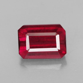 1.60 ct Red Ruby Gemstone, Ruby Gem in Octagon Facet Shape for Sale.