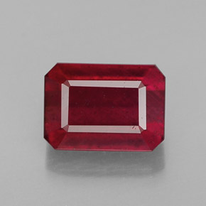 1.70 ct Red Ruby Gemstone, Ruby Gem in Octagon Facet Shape for Sale.