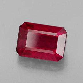 1.70 ct Red Ruby Stone, Natural Ruby in Octagon Facet Shape for Sale