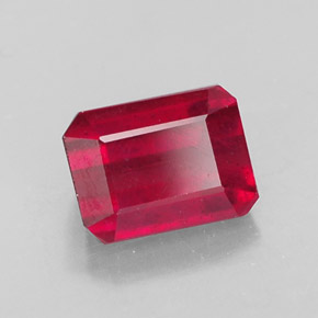 1.73 ct Red Ruby Stone, Natural Ruby in Octagon Facet Shape for Sale