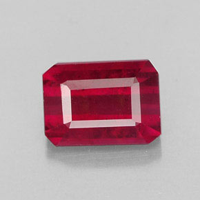 1.59 ct Red Ruby Gemstone, Ruby Gem in Octagon Facet Shape for Sale.