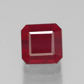 1.75 ct Red Ruby Gemstone, Ruby Gem in Octagon Facet Shape for Sale.