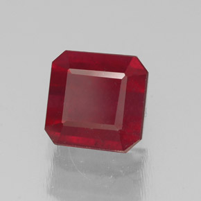 1.75 ct Red Ruby Stone, Natural Ruby in Octagon Facet Shape for Sale