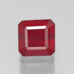 1.92 ct Red Ruby Gemstone, Ruby Gem in Octagon Facet Shape for Sale.