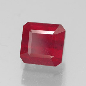 1.92 ct Red Ruby Stone, Natural Ruby in Octagon Facet Shape for Sale