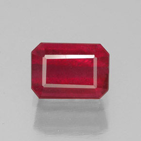 1.48 ct Red Ruby Gemstone, Ruby Gem in Octagon Facet Shape for Sale.