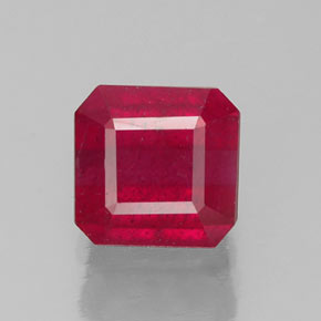 1.48 ct Red Ruby Gemstone, Ruby Gem in Octagon Facet Shape for Sale.