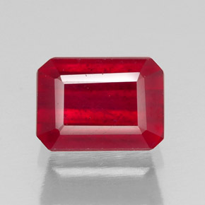 1.64 ct Red Ruby Gemstone, Ruby Gem in Octagon Facet Shape for Sale.