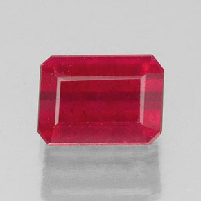 1.73 ct Red Ruby Gemstone, Ruby Gem in Octagon Facet Shape for Sale.