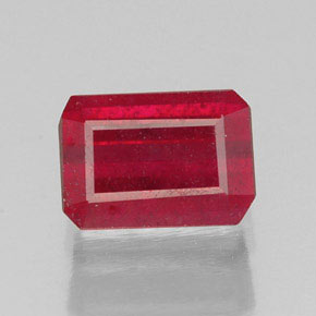 1.56 ct Red Ruby Gemstone, Ruby Gem in Octagon Facet Shape for Sale.