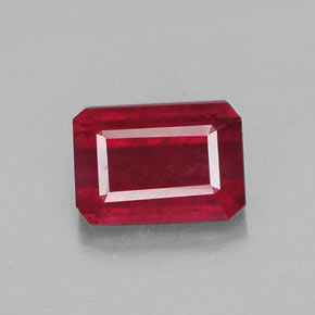 1.43 ct Red Ruby Gemstone, Ruby Gem in Octagon Facet Shape for Sale.