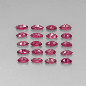 Ruby Gemstone in 3.7 x 1.8 mm Size for Sale, Ruby Stone in Pink Red Color