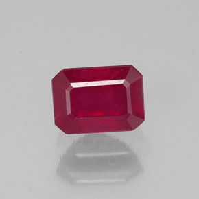 1.69 ct Red Ruby Gemstone, Ruby Gem in Octagon Facet Shape for Sale.