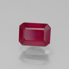 1.69 ct Red Ruby Stone, Natural Ruby in Octagon Facet Shape for Sale