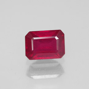 1.57 ct Red Ruby Gemstone, Ruby Gem in Octagon Facet Shape for Sale.