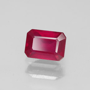 1.57 ct Red Ruby Stone, Natural Ruby in Octagon Facet Shape for Sale