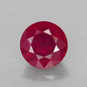 2.82 ct Red Ruby Gemstone, Ruby Gem in Round Facet Shape for Sale.