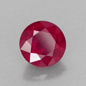 2.82 ct Red Ruby Stone, Natural Ruby in Round Facet Shape for Sale