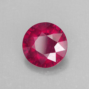 2.36 ct Red Ruby Stone, Natural Ruby in Round Facet Shape for Sale