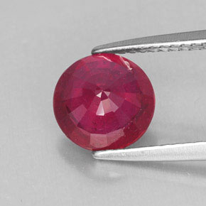 Ruby Gemstone in 8 mm (calibrated) Size for Sale, Ruby Stone in Violet Red Color