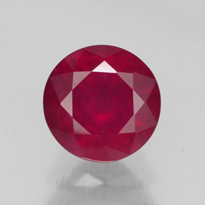 2.59 ct Red Ruby Gemstone, Ruby Gem in Round Facet Shape for Sale.