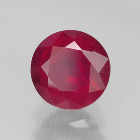 2.59 ct Red Ruby Stone, Natural Ruby in Round Facet Shape for Sale