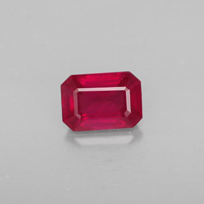 1.32 ct Red Ruby Gemstone, Ruby Gem in Octagon Facet Shape for Sale.