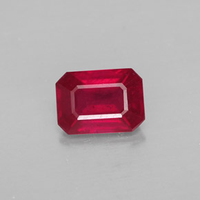 1.34 ct Red Ruby Gemstone, Ruby Gem in Octagon Facet Shape for Sale.