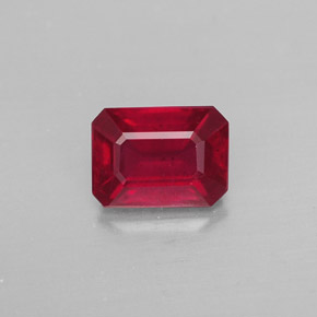 1.38 ct Red Ruby Gemstone, Ruby Gem in Octagon Facet Shape for Sale.