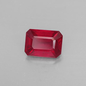 1.38 ct Red Ruby Stone, Natural Ruby in Octagon Facet Shape for Sale