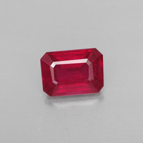 1.32 ct Red Ruby Gemstone, Ruby Gem in Octagon Facet Shape for Sale.