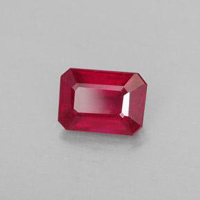 1.32 ct Red Ruby Stone, Natural Ruby in Octagon Facet Shape for Sale