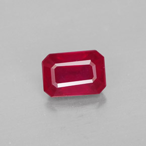 1.40 ct Red Ruby Gemstone, Ruby Gem in Octagon Facet Shape for Sale.