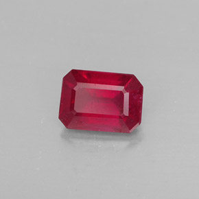 1.25 ct Red Ruby Stone, Natural Ruby in Octagon Facet Shape for Sale