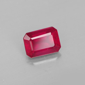 1.38 ct Red Ruby Stone, Natural Ruby in Octagon Facet Shape for Sale