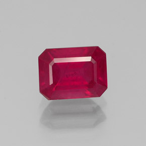1.44 ct Red Ruby Gemstone, Ruby Gem in Octagon Facet Shape for Sale.