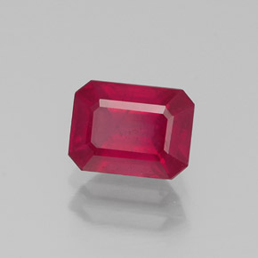 1.44 ct Red Ruby Stone, Natural Ruby in Octagon Facet Shape for Sale